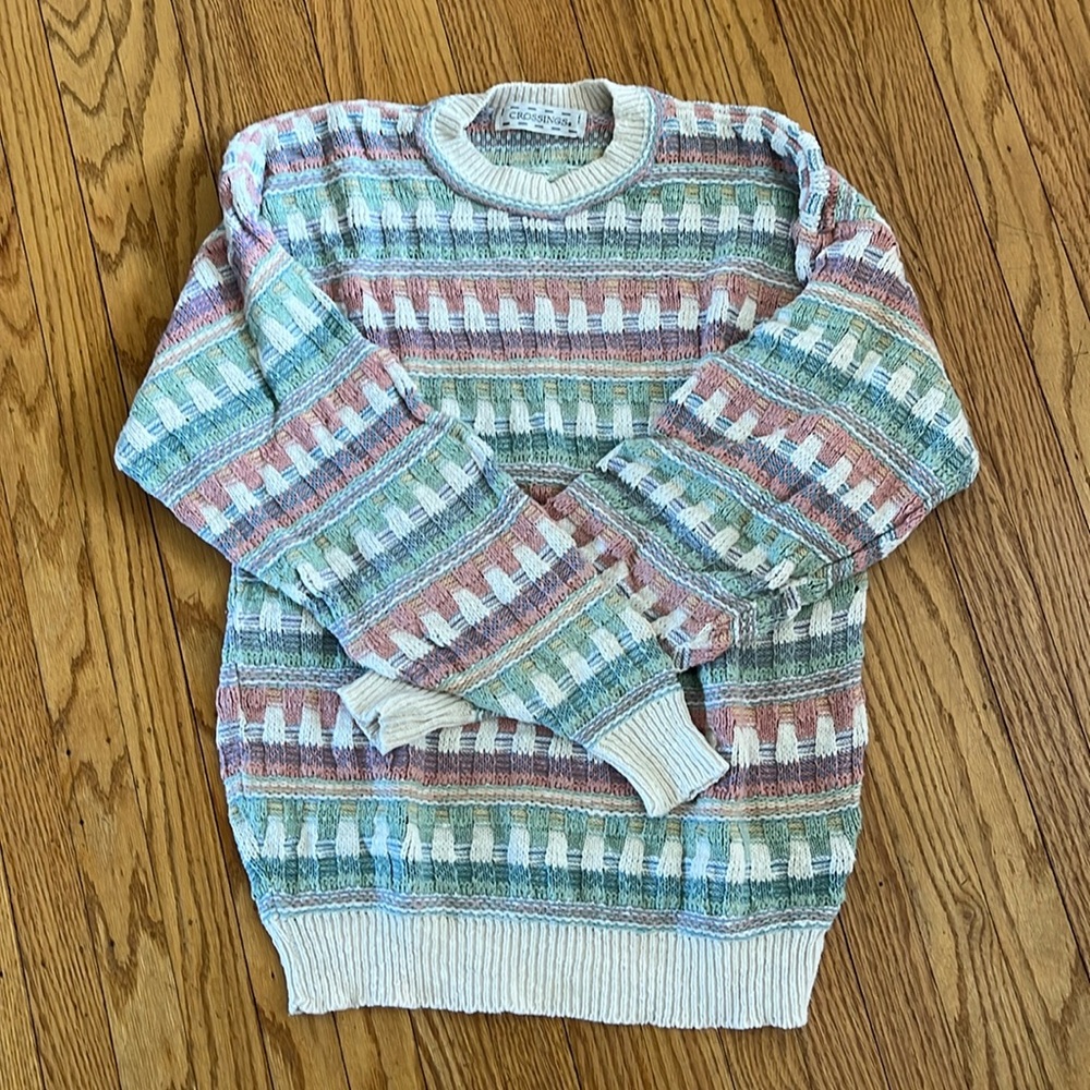 Vintage Crossings Colorful Knit Sweater